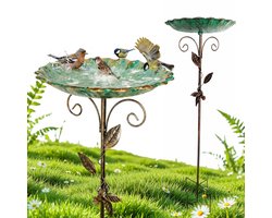 Vogeldrinkschaal voor Tuinvogels - Vogelbadjes - Vogelbad op Voet - Vogelvoeder - 77 cm - Ijzer - Weerbestendig - Tuindecoratie - Vogelbad - Voor Tuin Gazon en Terras