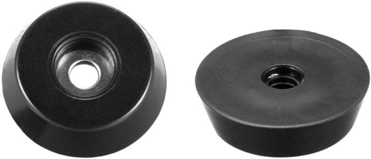 Onzichtbare plantenpotvoetjes - Zwart - D18x15xH5 mm - Rubberen voetjes met metalen plaat - Voor meubels en apparatuur