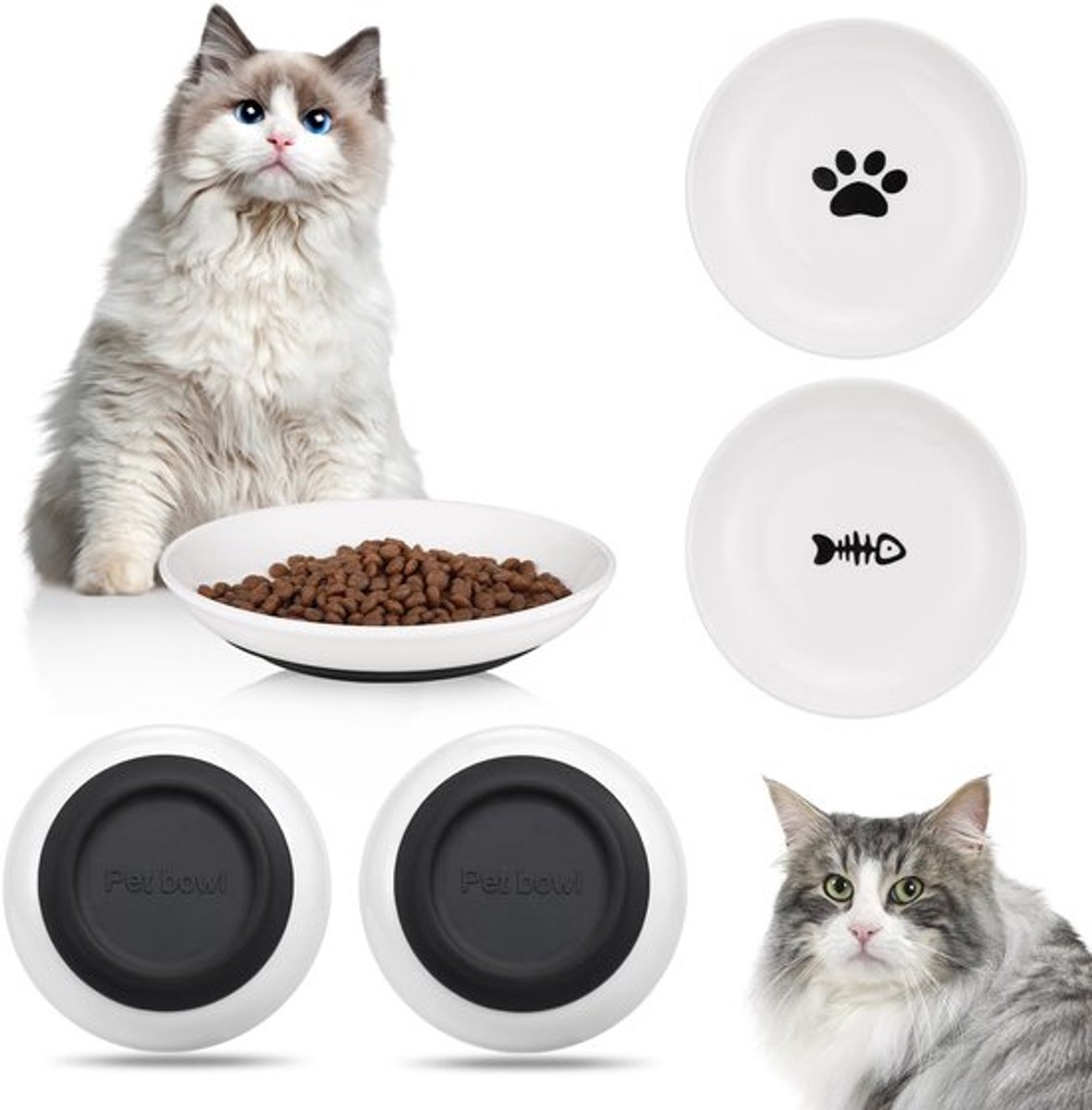 Kattenkommen 15 cm - Antislip - Keramisch - Voederschaal Vogels - Duurzaam - Gemakkelijk schoon te maken