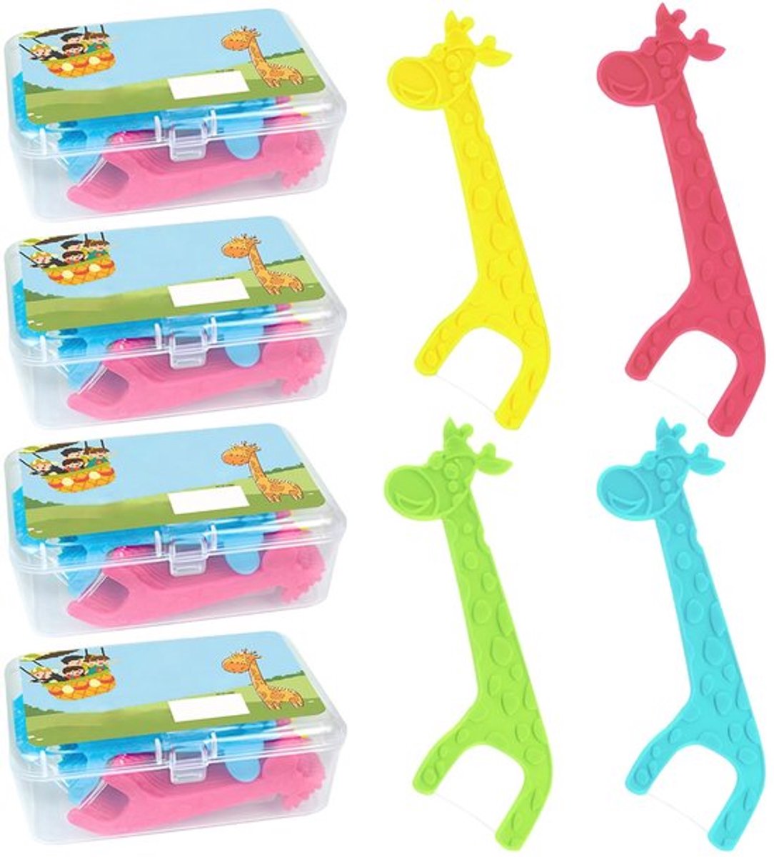 Floss-Sticks 160 Stuks - Tandfloss voor Kinderen - Antislip Handvat - Ongewaxte Flos - Flexibele Grip - Kwaliteitsmateriaal - Tandzijde