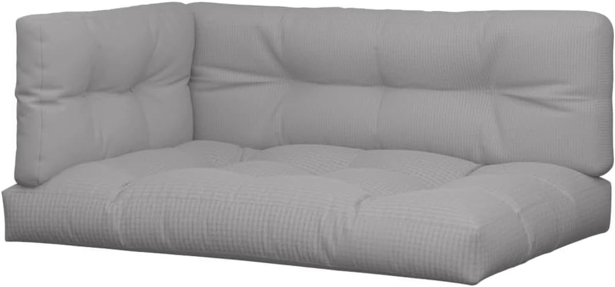 Palletkussens - Zitkussens Tuinmeubelen - Buiten Zitten - Waterdicht Polyester - 120 x 80 x 12 cm - Grijs