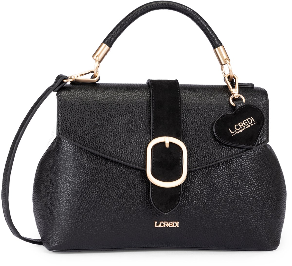 L.CREDI schoudertas handtas Solenn.ai Handbag Black zwart