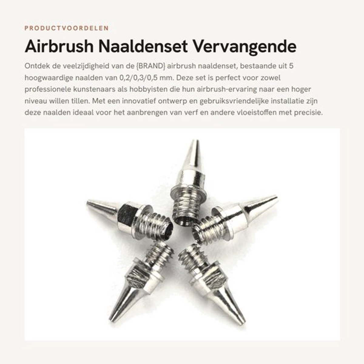 Airbrush-Naaldenset 5 Stuks - Vervangende Sproeiers - Roestvrij Staal - Professionele Accessoires - Hoogwaardige Kwaliteit - Eenvoudig te Installeren