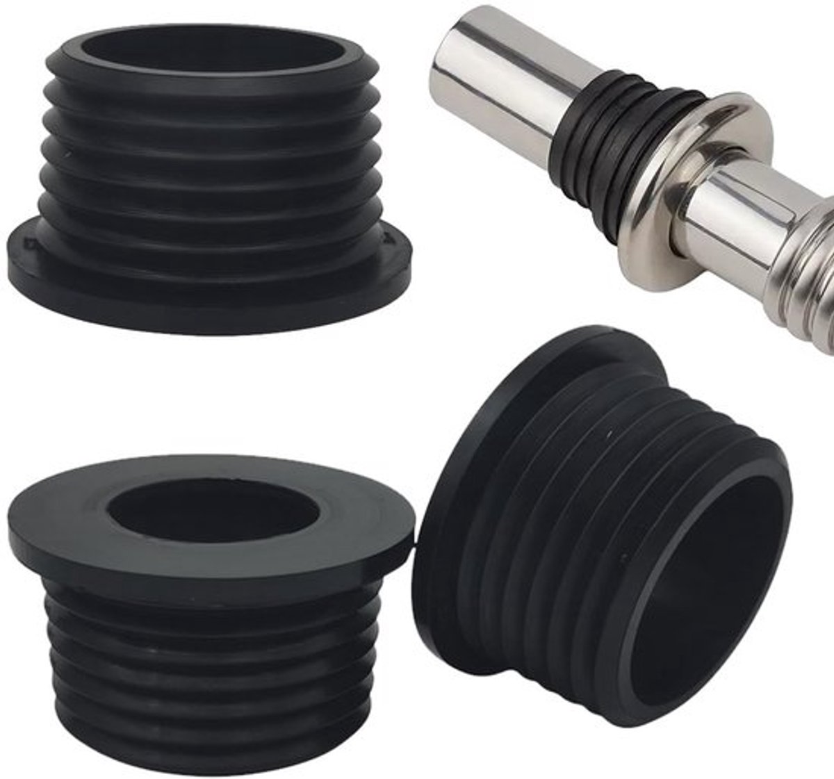 Sifon Set van 3 - Rubber Mouw - Buitendiameter 40 mm - Binnendiameter 32 mm - Geschikt voor Wastafelsifons Ø 28-34 mm - Hoogwaardig Materiaal - Afvoerslang
