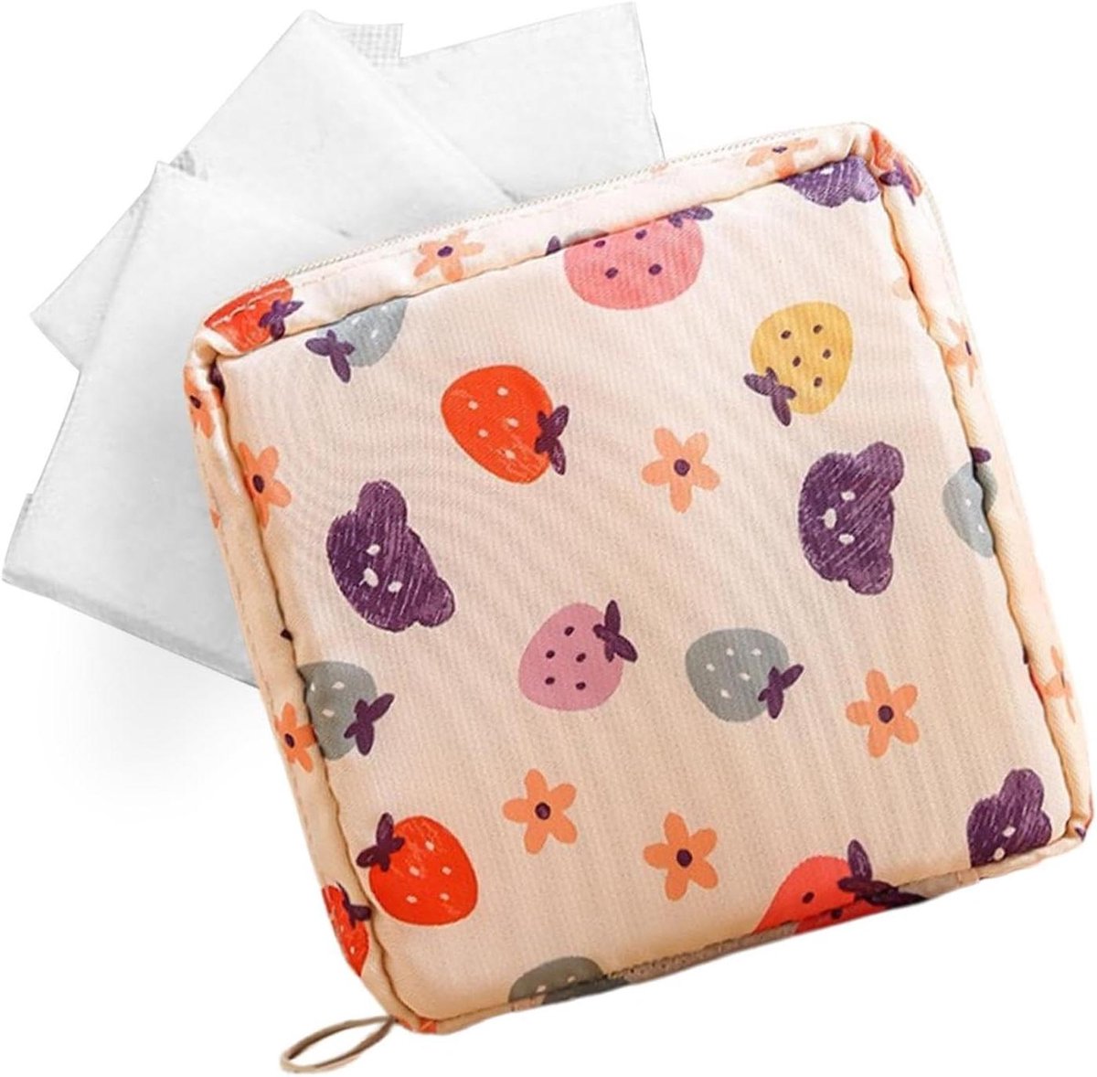 Maandverband Tasje - Period Bag Meisjes - Hygiënisch Opbergen - Waterdicht Polyester - 12 x 4 x 12 cm - Multicolor