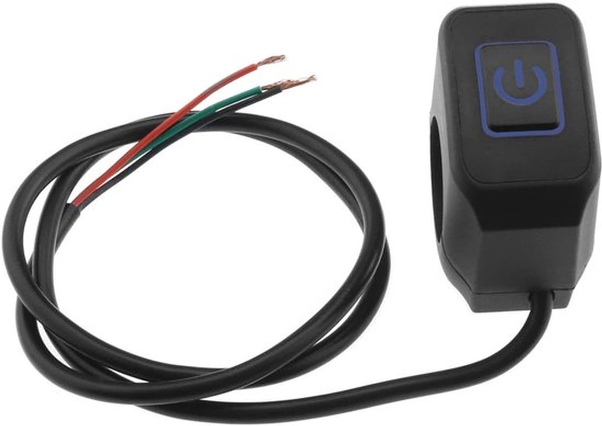 Motorfiets Stuur Schakelaar - Waterdicht - Blauw - 12V Aan/Uit Schakelaar - Geschikt voor Stuur - 22mm (7/8 Inch)