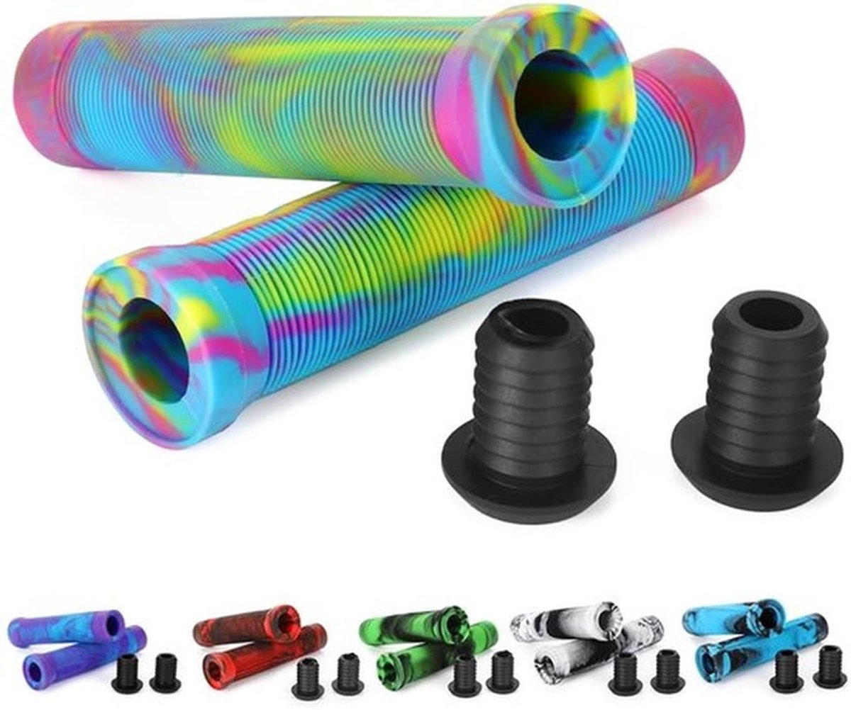 Handgrepen 145 mm - Antislip - Schokabsorberend - Zacht Rubber - Fietsstuur - Inclusief Plugs - Comfortabele Grip - Grips