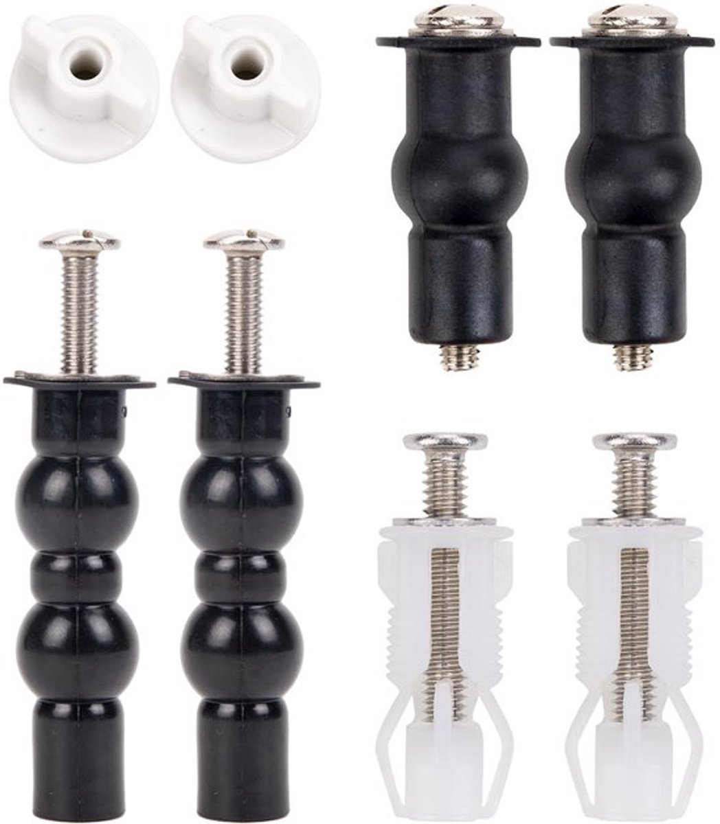 Toiletbril Fittingen - Toiletbril Scharnieren - Toiletbril Bouten - Quick Release Bevestigingen - 6 Stuks - Roestvrij Stalen Schroeven