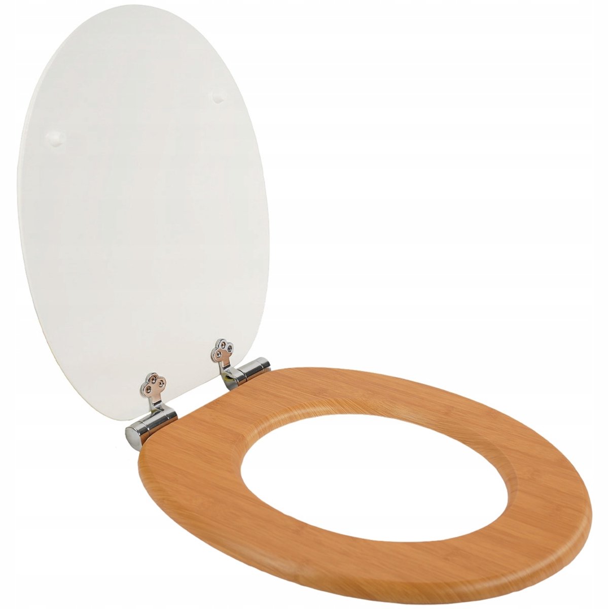 Markless MDF Toiletzitting met Soft-Close en Quick-Release - Wit/Hout