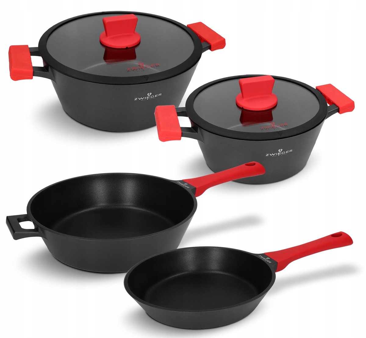 Zwieger Obsidian Pannenset 4 Delen - Aluminium met Greblon® Coating