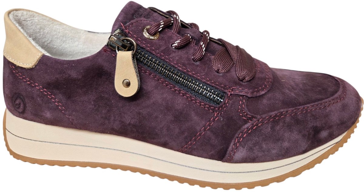 Remonte D0H19-30 Sneakers Aubergine Nubuck Dames - Aubergine - 40