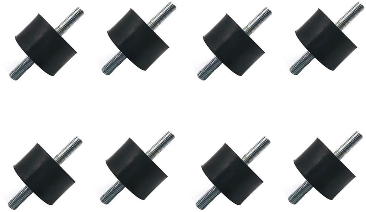 8 stuks rubberen steunen voor M6, anti-vibratie geluidsisolator voor luchtcompressoren, motoren en waterpompen, geluidsdemper en trillingsdempers