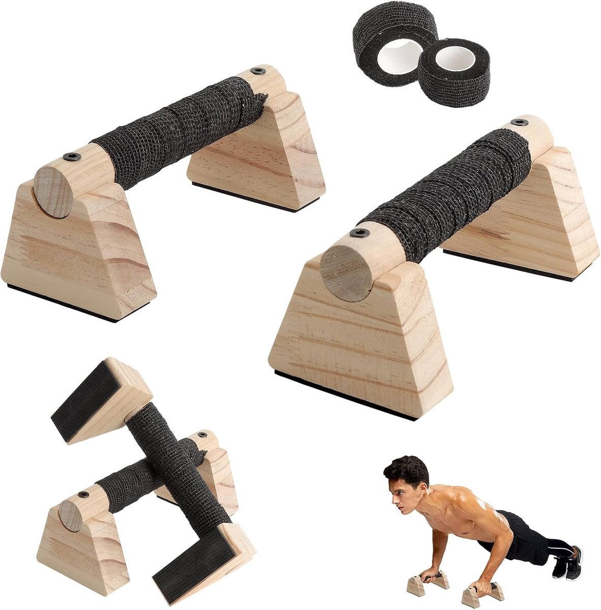 Ergonomische Push Up Handvatten voor Calisthenics - Antislip Parallettes voor Thuis Workout en Fitness met Polsbescherming