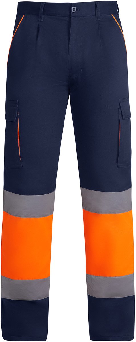 Roly Trousers Enix RY9321 - Navy Blue 55/Fluor Orange 223 - 44