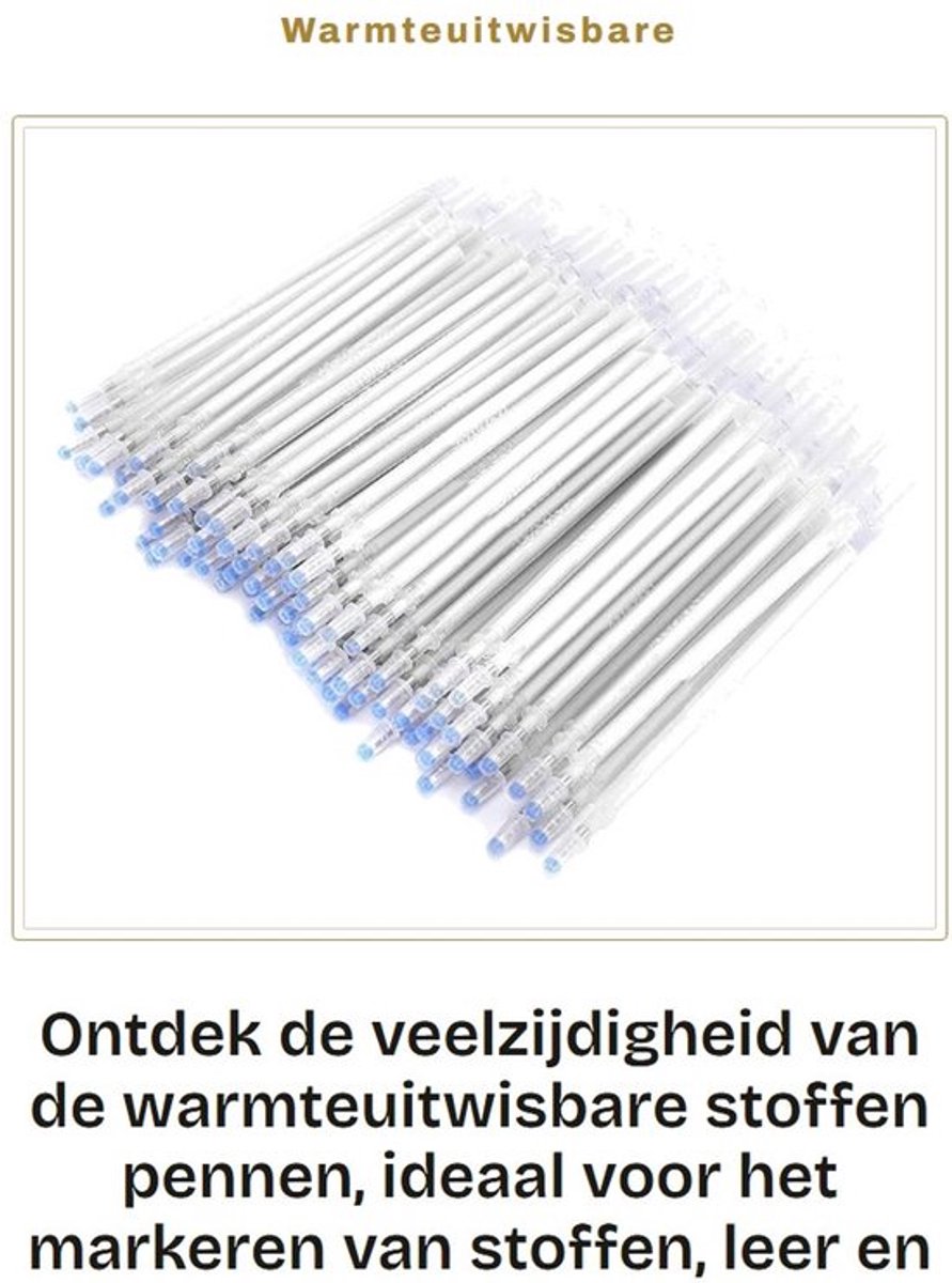 Warmteuitwisbare Pennen - 100 Stuks - Hoge Temperatuur Verdwijnend - Voor Kleding/Stof - Tijdelijke Markering - Geen Residu - Markeerstift