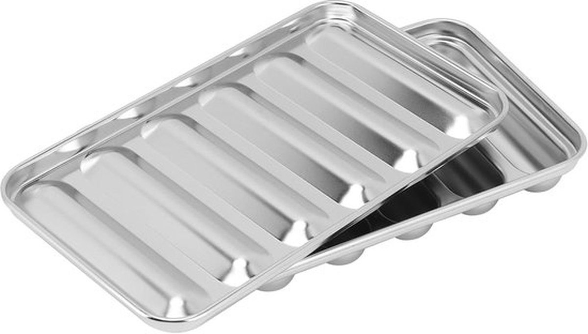 Bakvorm Roestvrij Staal - Worstvorm - Niet-klevend - Voor Oven/Vaatwasser - Inclusief Deksel - Lichtgewicht 167g