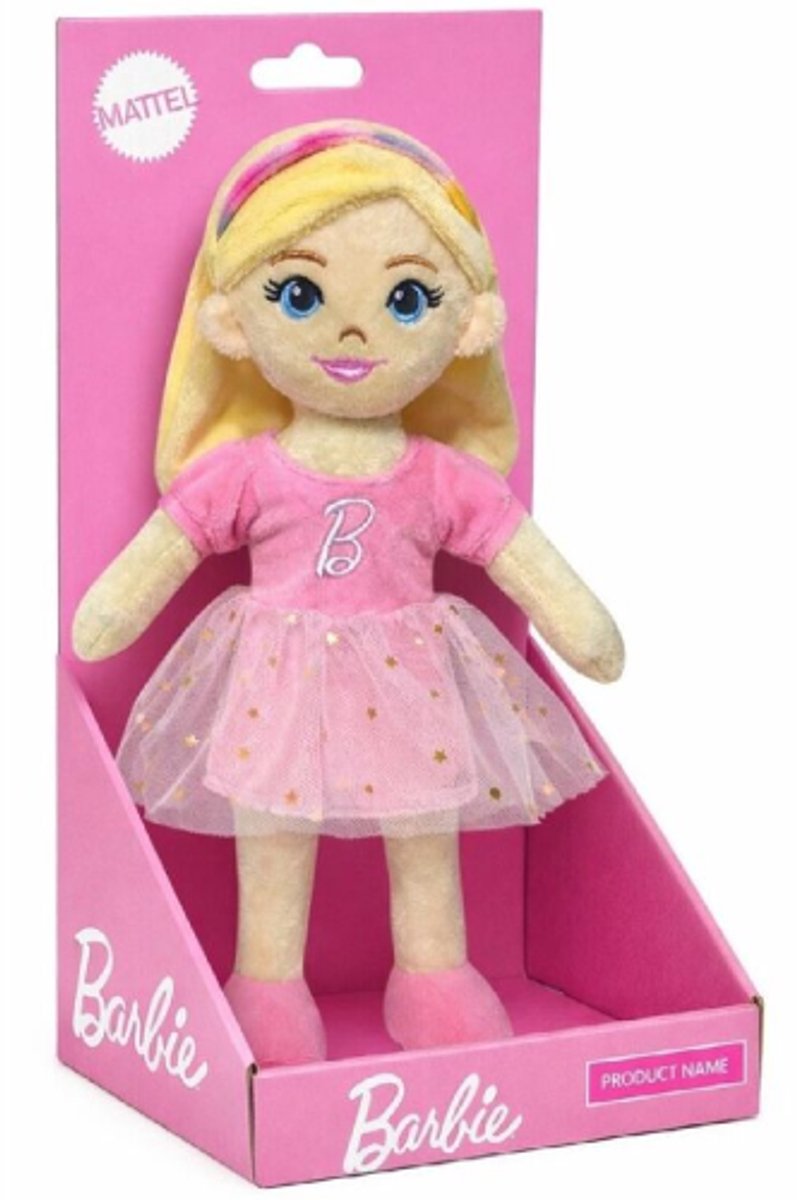 Glow - Barbie Pluche Knuffel Pop 30 cm - Speelgoed Knuffels voor Kinderen Meisjes - Barbie Girl Plush Toy - Knuffelpop Cadeau