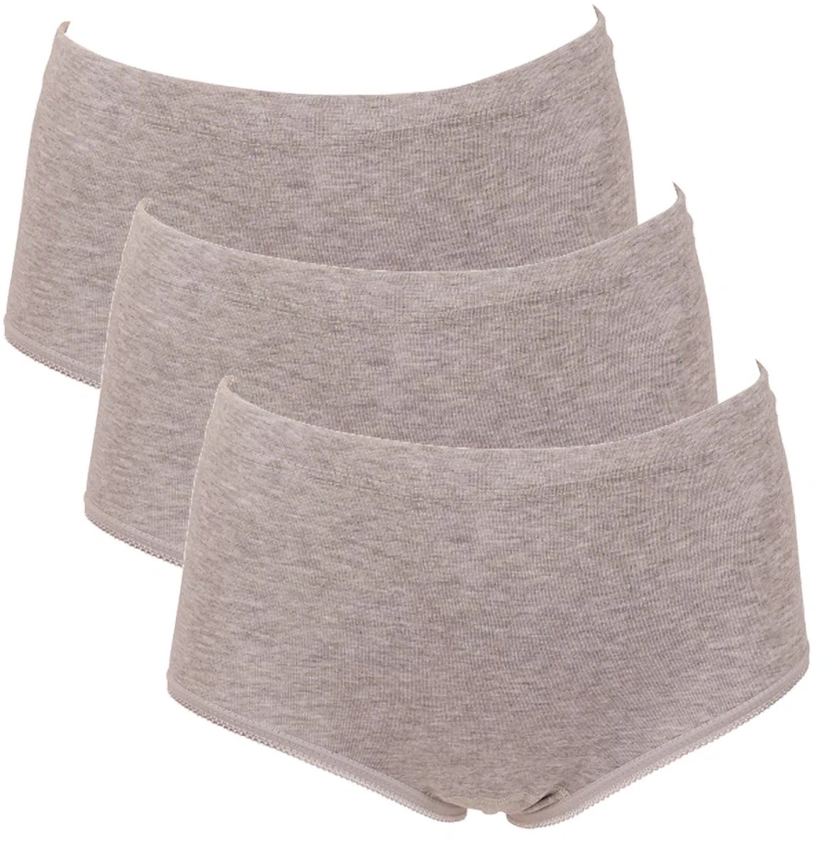 Toker dames taille slips - Elastisch katoen - 3-pack - maat 54/56 - Grijs mêlee