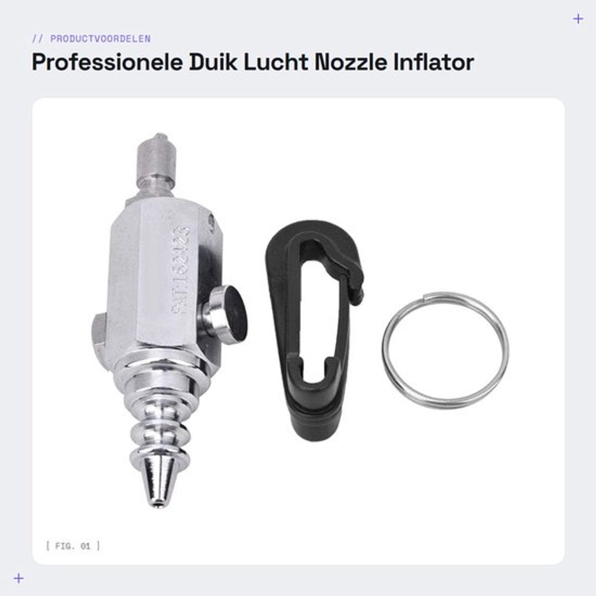 Duikmondstuk RVS - Professioneel Duikmondstuk - Inflator Nozzle - Voor Wateractiviteiten - Mini/Portable - Inclusief Beugel - Luchtpistool