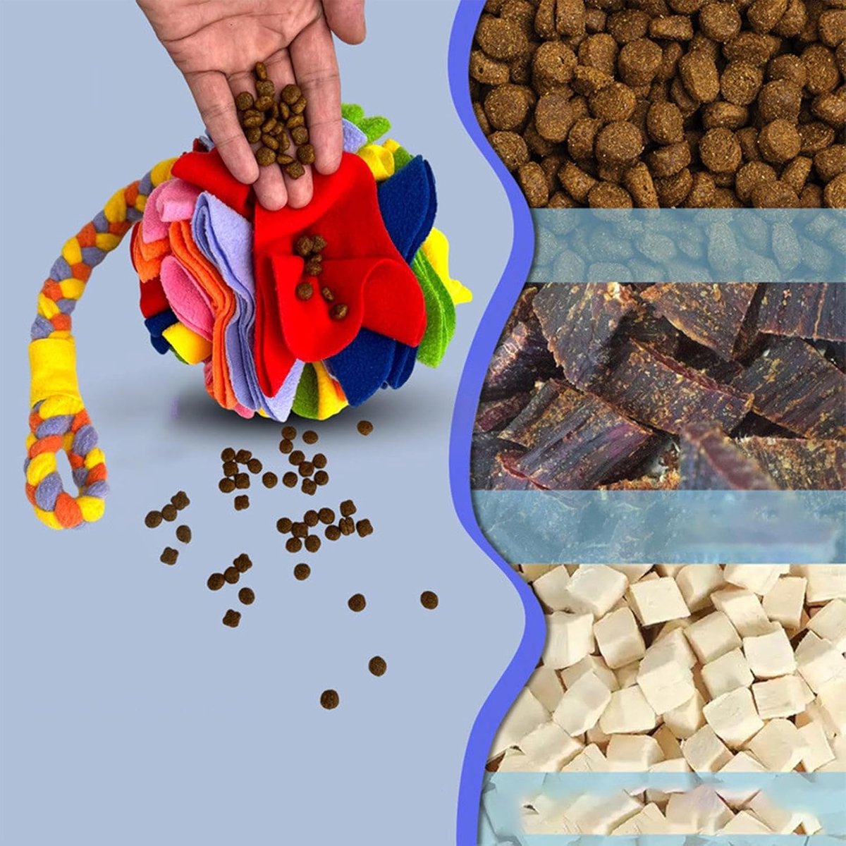 Hondenspeelgoed Snuffelbal - Snaffelbal Interactief Speelgoed - Mentale Stimulatie Hond - Zachte Pluche Stof - 6 inch - Meerkleurig