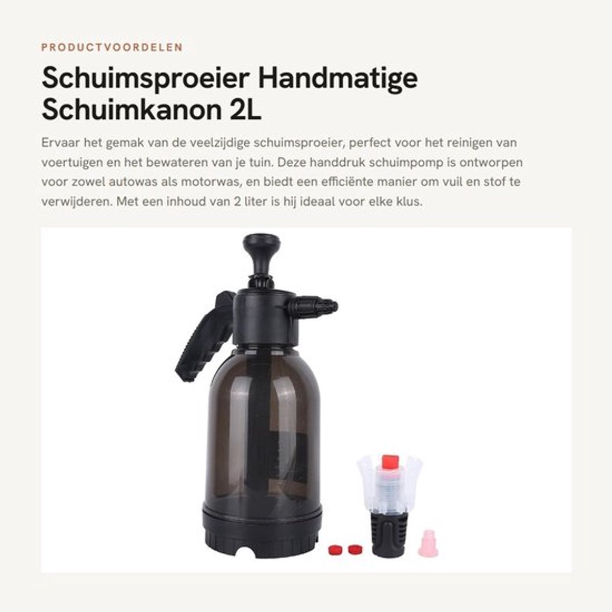 Schuimsproeier Handdruk 2L - Sneeuwschuimsproeier - Handzeepsproeier - Tuinsproeier - Autowasstraat - Inclusief extra mondstuk - Sproeier