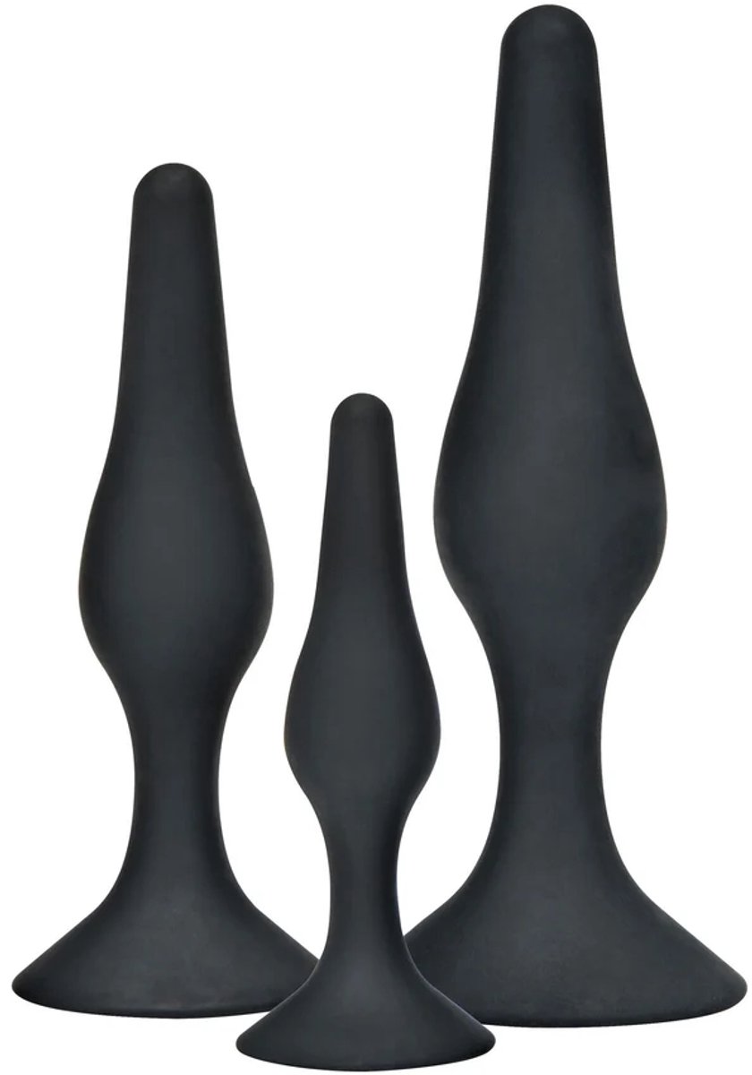sensationsdeluxe - Buttplug set - Anaal plug set - Zuignap - Siliconen - Voor Man - Voor Vrouw - 3 Stuks Anaal set - Buttplug/trainerset