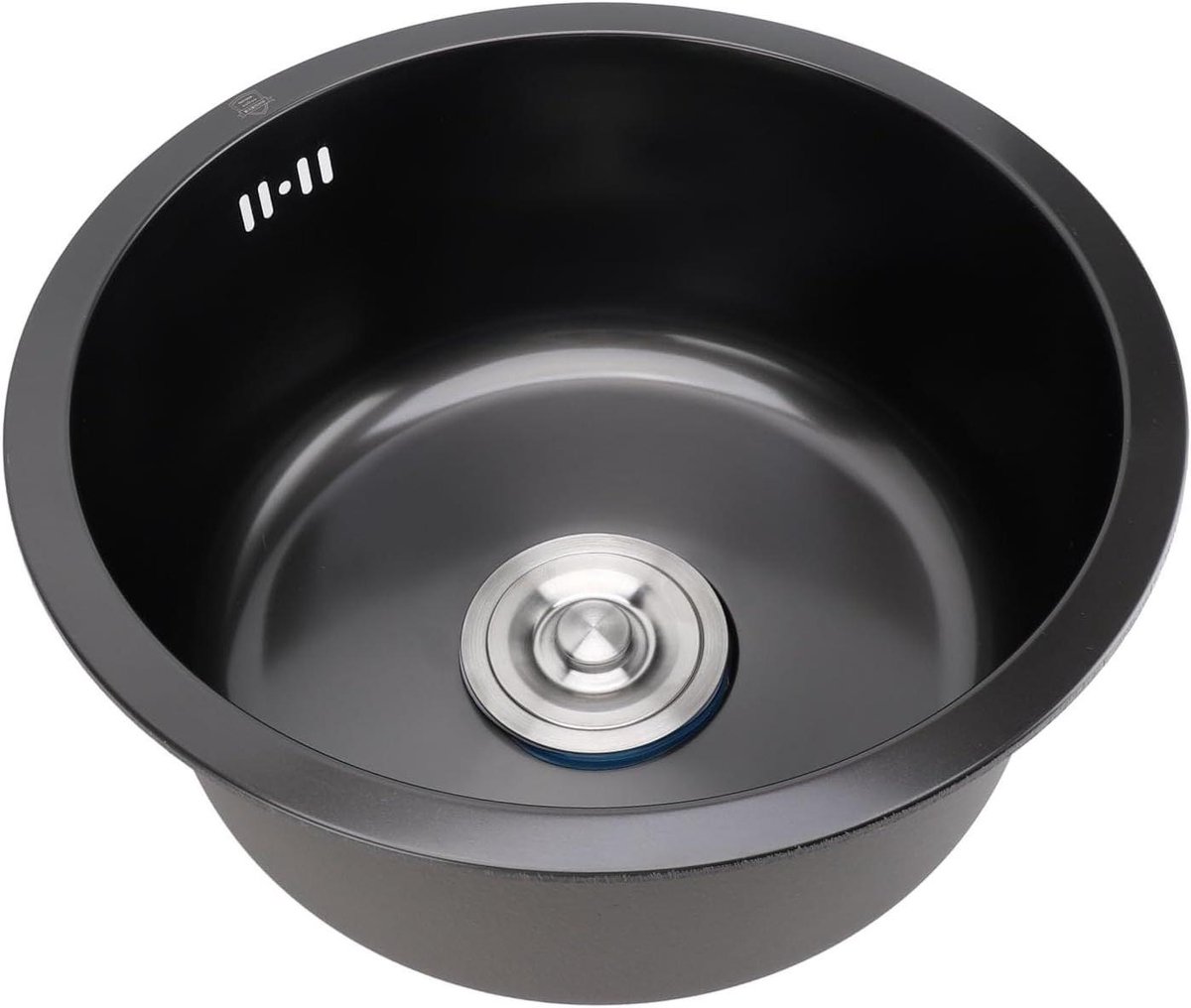 Onderbouw Spoelbak - Keuken Gootsteen - Keukenwerkzaamheden - Nano Zwart Staal - 40 cm Diameter - Zwart