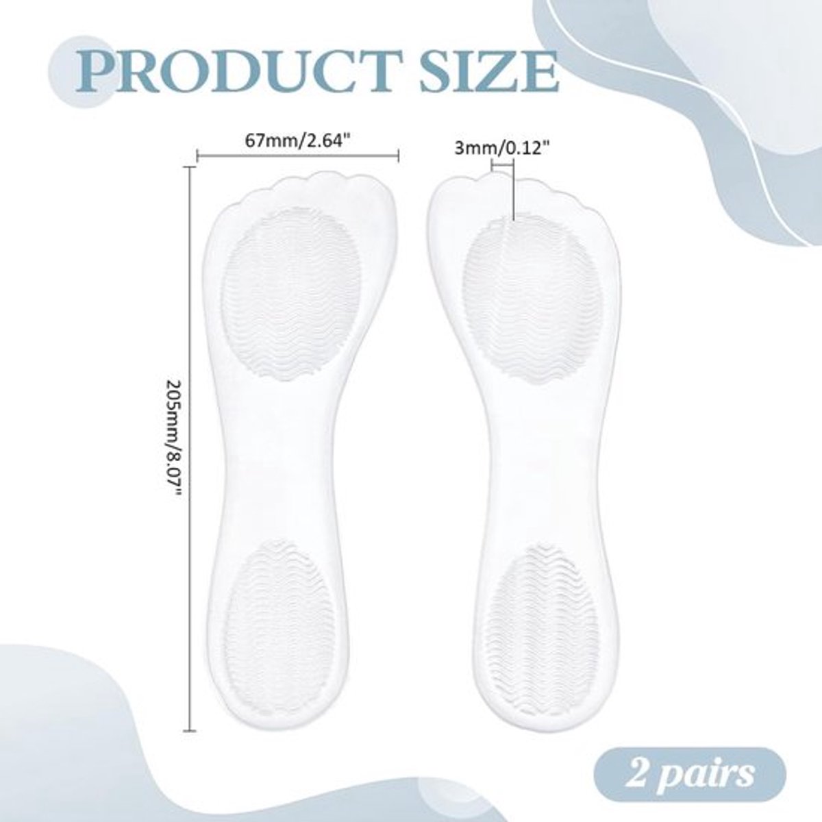 Inlegzolen Antislip - Transparante Siliconen Balkussens - Zelfklevende Schoenpads - Comfortabele Inlegzolen - 2 Paar voor Hakken - Geschikt voor Avondschoenen