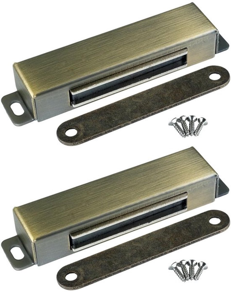 Magneetsluiters 40 kg trekkracht - Deurmagneet - Magnetische Sluiting - Roestvrij Staal - 2 Stuks - Veilig voor Kinderen en Huisdieren - Deursluiting