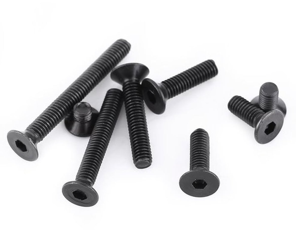 Inbusschroef 200 Stuks - Platte Kop 0.5 x 10 mm - Schroeven - Gelegeerd Staal - Transparante Doos - Weerstand tegen Corrosie