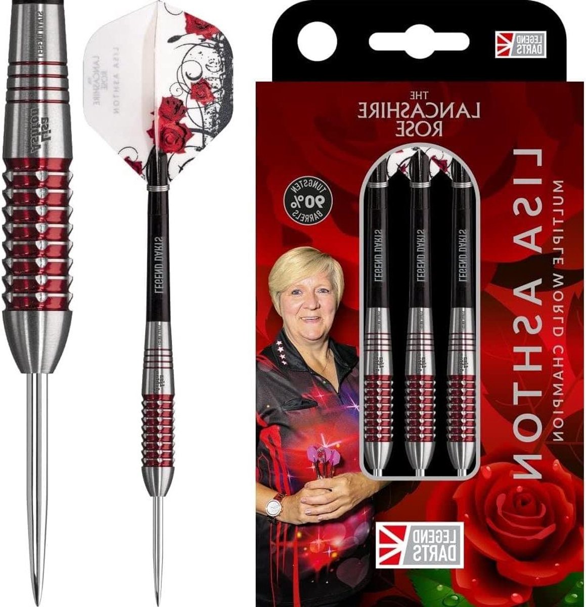 Dartpijlen - Stalen Darts - Precisie Werpen - 90% Wolfraam - 24g - Rose Red