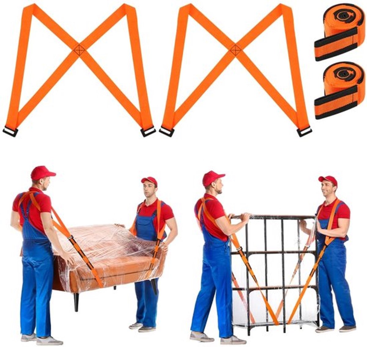 Meubilairdraagriem Verstelbaar Ontwerp - 2-Persoons Schouderriem - Duurzaam Nylon - Ergonomische Schouderbanden - Tot 380 kg - Voor Meubels en Apparaten - Verhuisriem