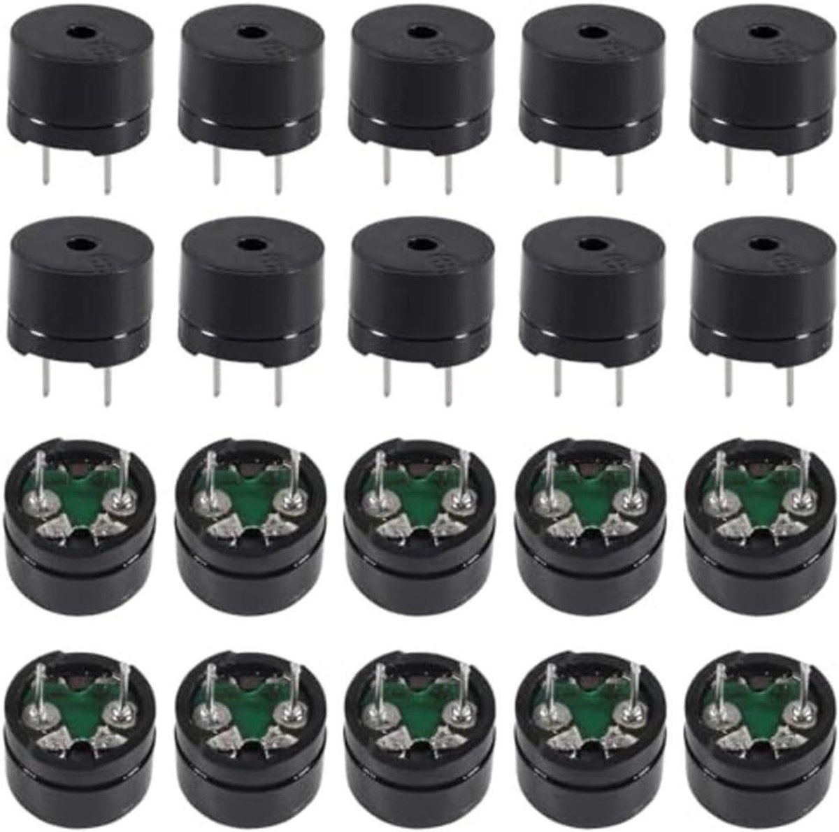 Passieve Zoemer Kit - Piezo Buzzer - Elektronica Projecten - Compact Ontwerp - 12 x 8.5 mm - Zwart
