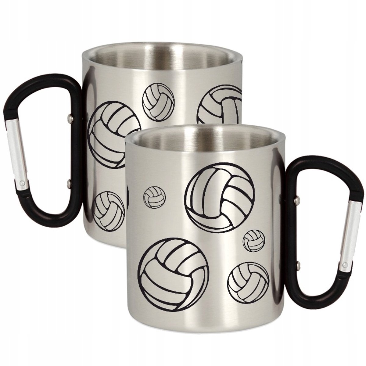 Metalen Mok met Karabijnhaak - Cadeau voor Volleyballer