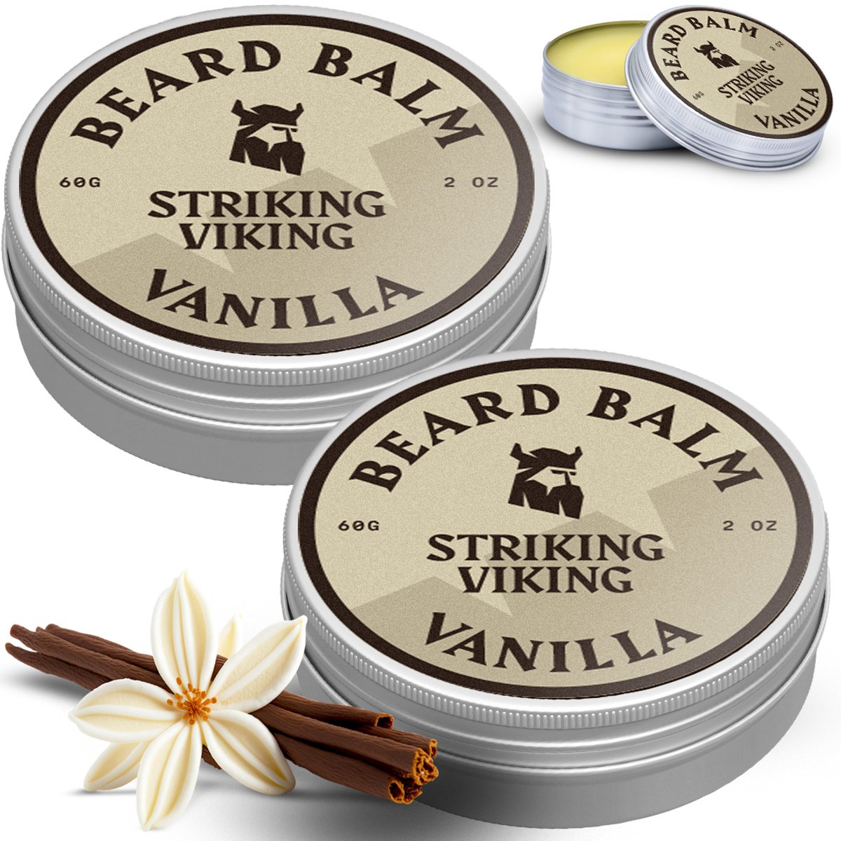 Striking Viking Baardbalsem voor Mannen - Vanilla - 2-pack 120 g