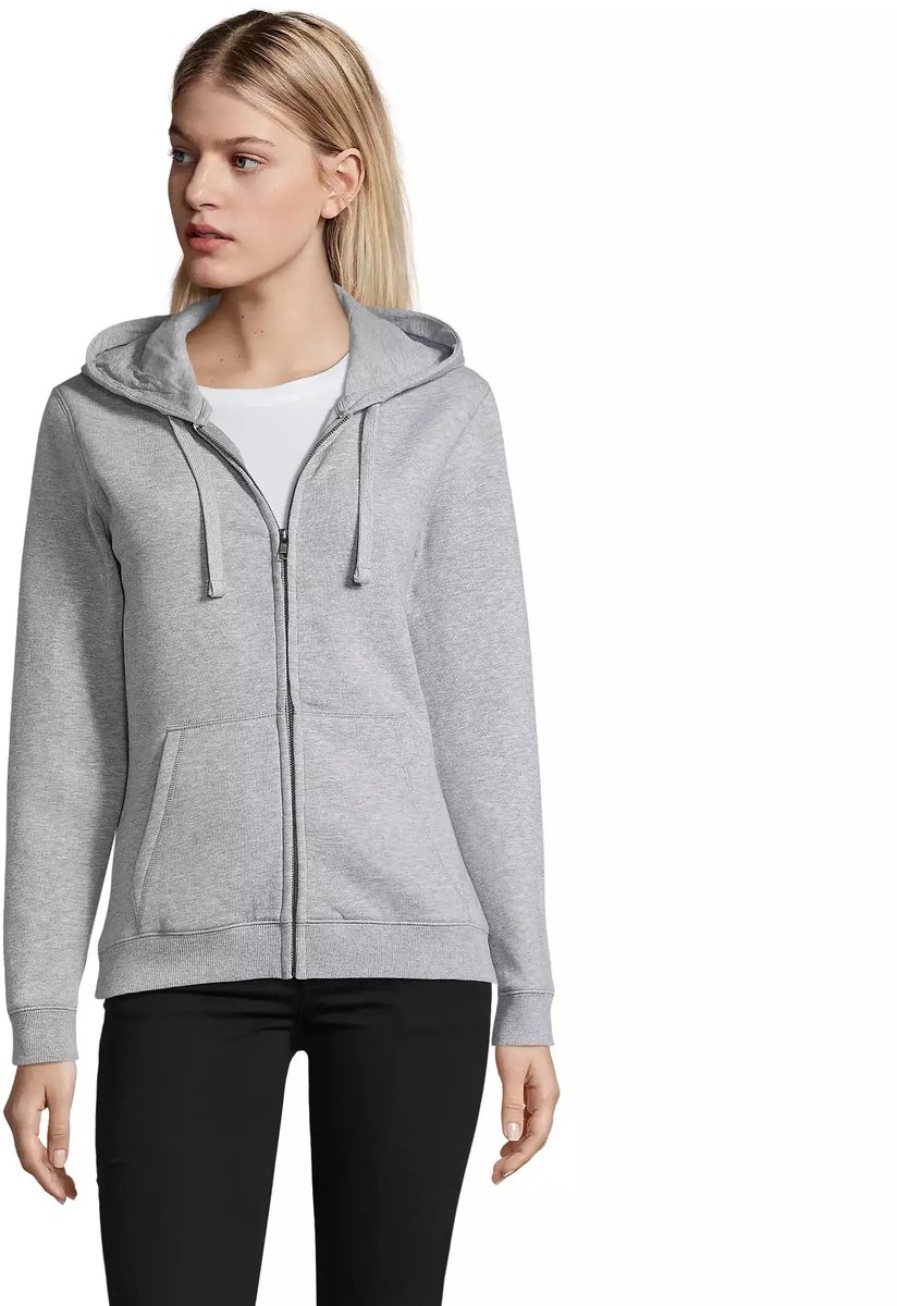 SOL'S Women´s Zip Hoodie Spike L03106 - HEATHER GREY MELANGE - L