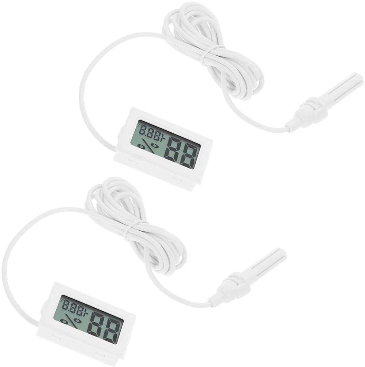 Digitale Thermometer Hygrometer - Vochtigheidsmeter Temperatuurmeter - Omgeving Monitoring - Met Sonde - 47 x 29 x 15 cm - Wit