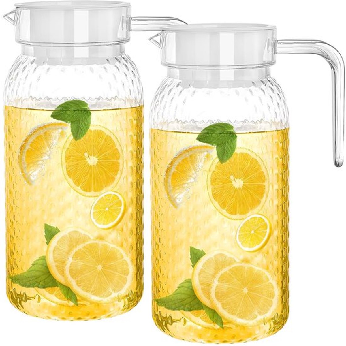 Waterkan 1L - Waterkan met Deksel - Acrylkan - BPA-vrij - Breukbestendig - Ruimtebesparend Ontwerp - Drankkan