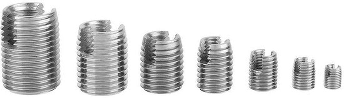 Sneldraadinzetstuk 50 Stuks - Roestvrij Stalen Zelftappende Draadinzetstukken - Draadversteviging - Reparatietool - M3-M12 - Opbergkoffer - Draadinzetstuk
