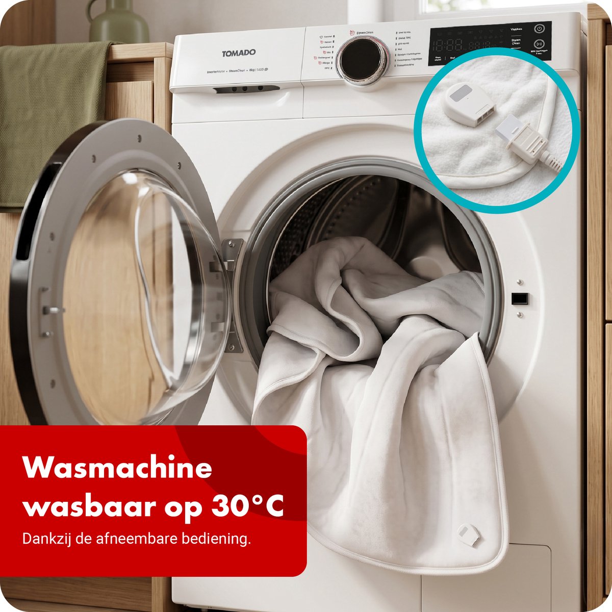 Tomado TEB2505W - Elektrische deken 2 persoons - Warmtedeken - 160 x 140 cm - Onderdeken - 2 schakelaars met 3 warmtestanden – foto 7