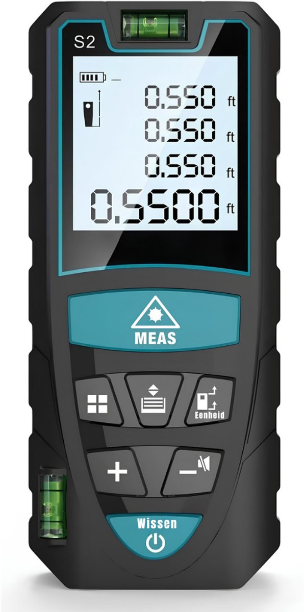 Ploutos® Leidingzoeker - Kruislijnlaser - Laser Meter 50M/165ft - Leidingdetector - Zwart - 11cm x 5cm x 3cm