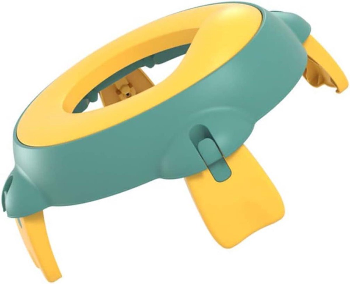 Draagbaar Potje - Reispotje Kinderen - Zindelijkheidstraining - Opvouwbaar en Compact - 34 x 30.5 x 10.8 cm - Geel Groen