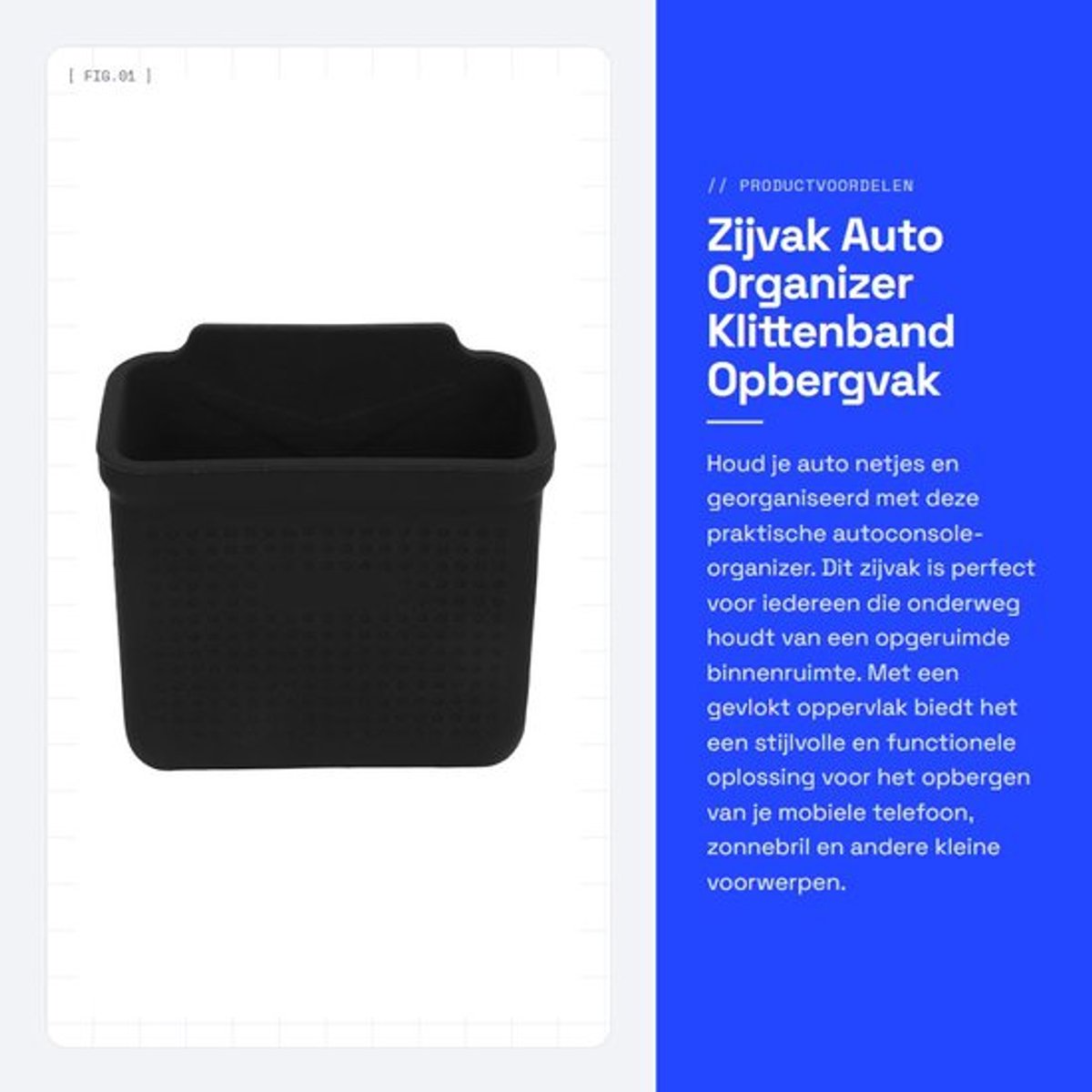 Zijvak Auto Organizer - Extra Opbergruimte - Multifunctionele Opslag - Compatibel met 2017-2023 - Eenvoudige Installatie - Flexibel Siliconen Bakje
