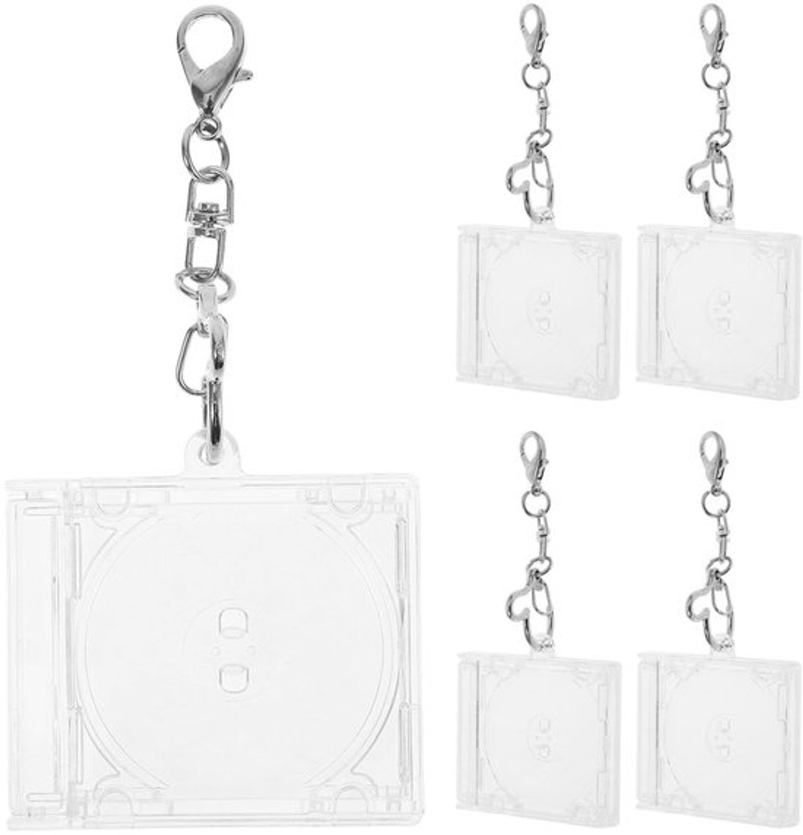 CD-Sleutelhanger Miniatuur - Transparante DVD-Hoesjes - Sleutelhanger Maken - Albumhouder - Hartvormige Sluiting - Uniek Verzamelstuk