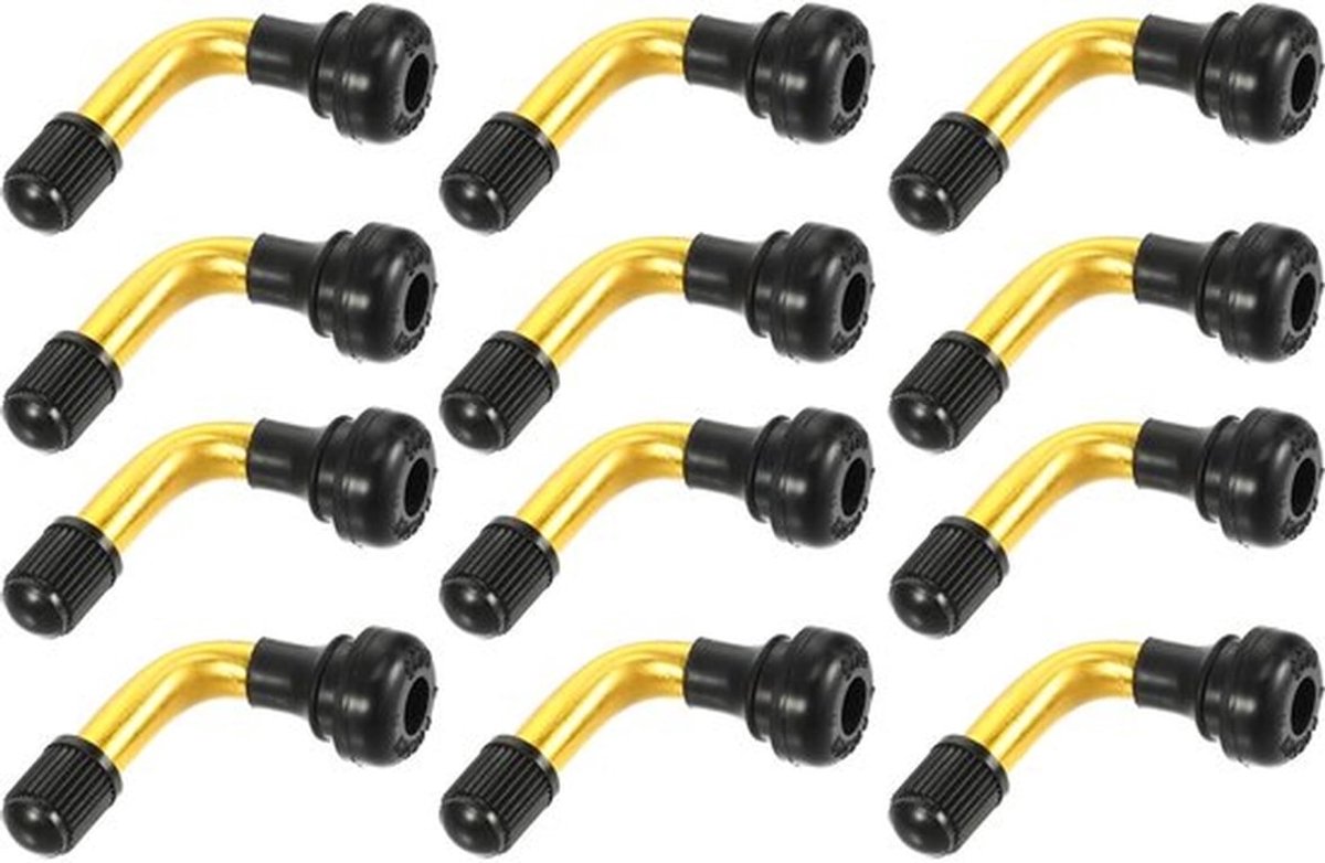 12Pcs Universal PVR50 Tubeless Valve Caps - Essentieel voor Motorrijden - Gouden Tonen - Antilek Oplossing - Geschikt voor Fietsen en Sco...