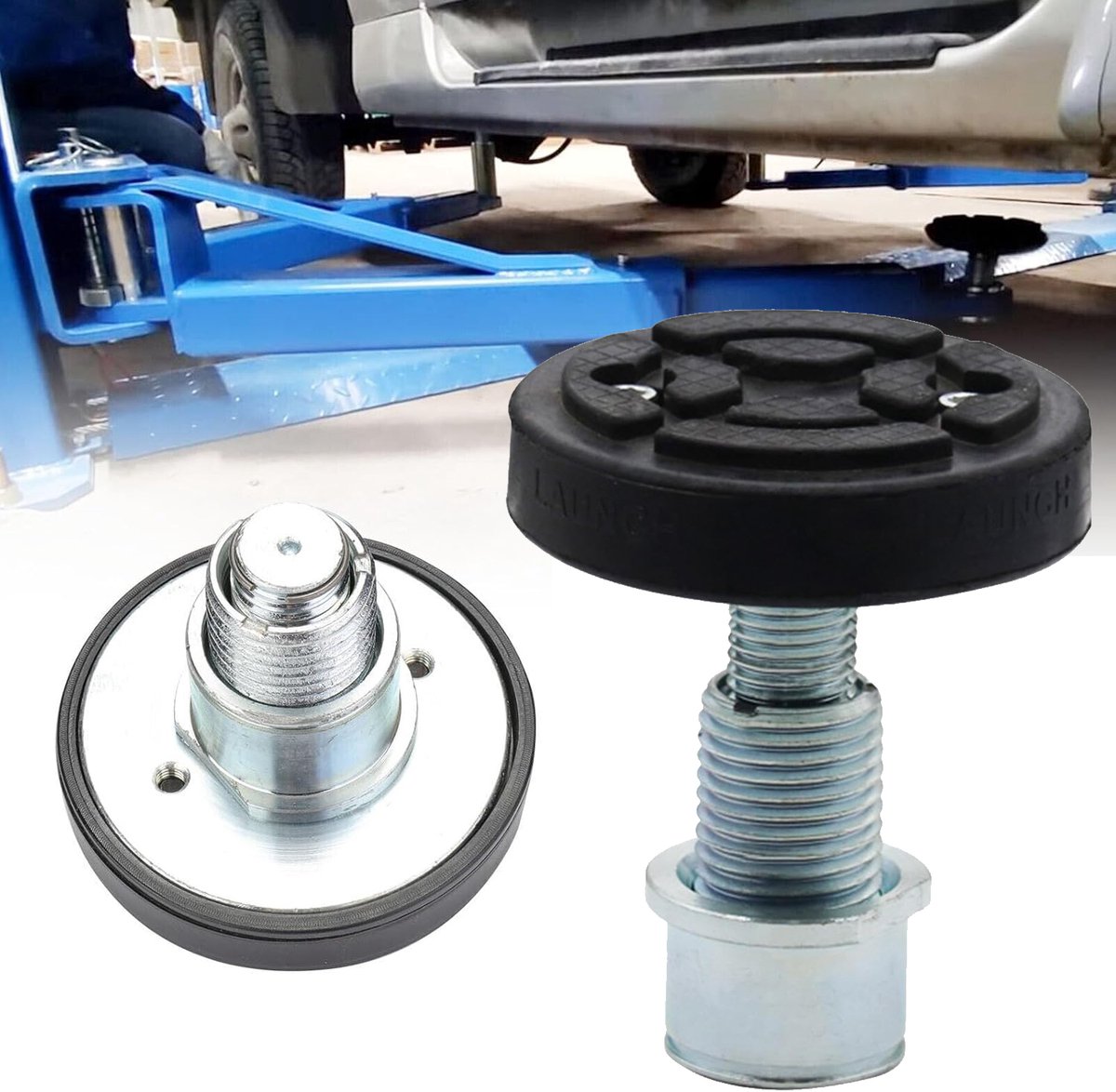 Telescopisch Rond Dienblad - Screwup Autoliftvoetjes - Rubberen Laadbak Voor Autolift - Rubberen Pads Voor Autoliften