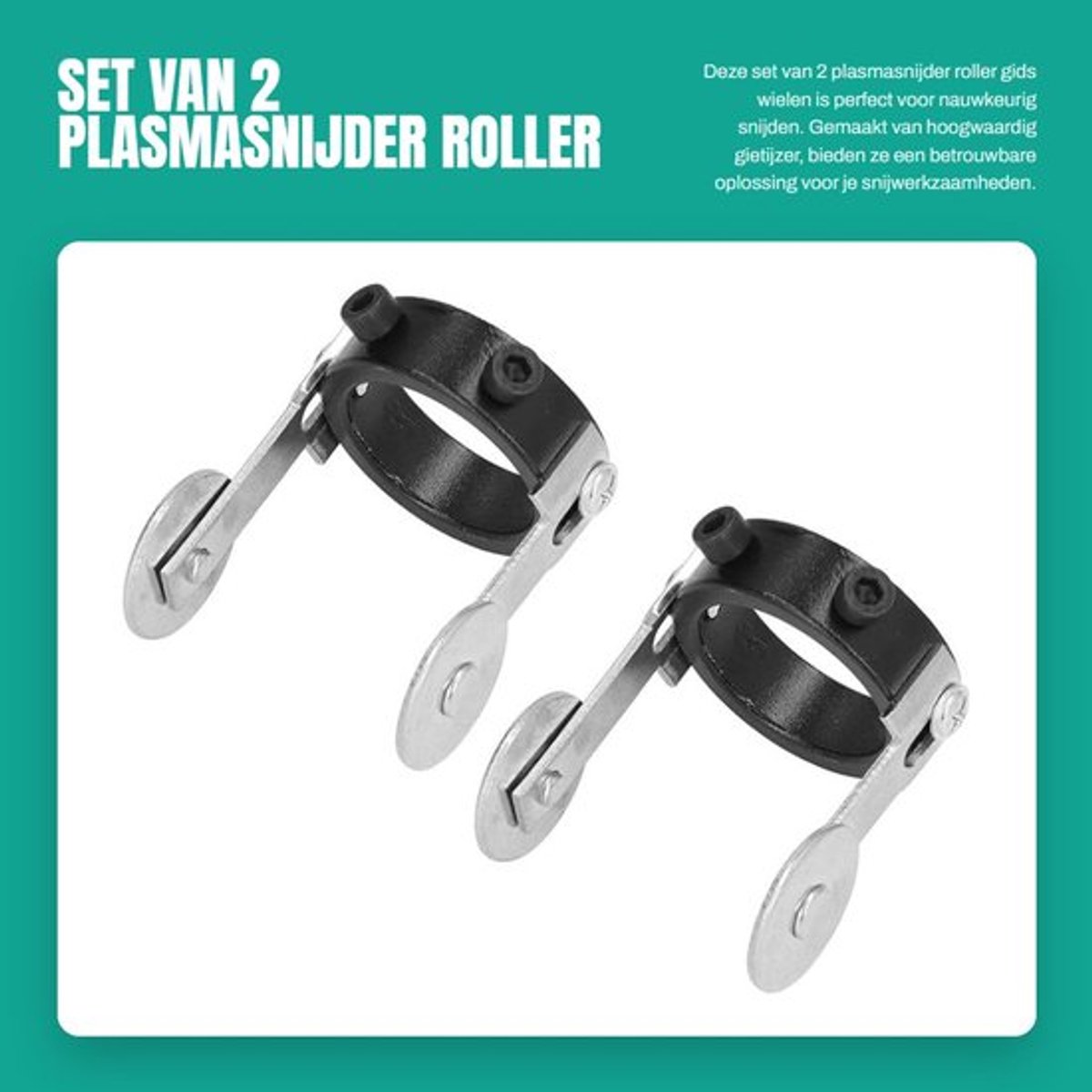 Plasmasnijder Roller Gids Wiel - 2 Stuks - Gietijzer - Voor P80 Lastoorts - Diameter 37 mm - Hoogte 62 mm - Snijwiel