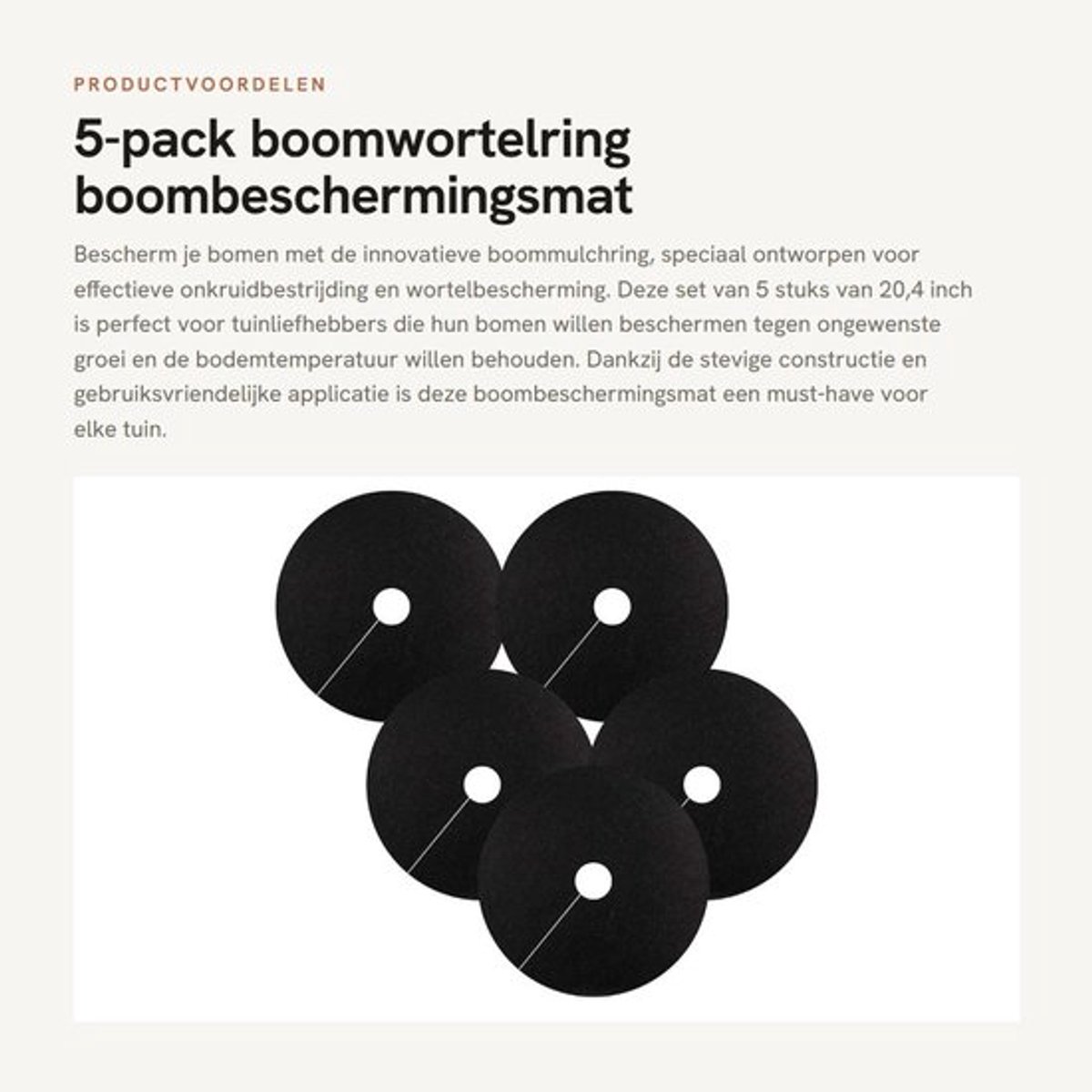 5-pack boomwortelring - boombeschermingsmat - onkruidbestrijding - 20,4 inch - wortelbescherming - ideaal voor tuin - eenvoudig in gebruik