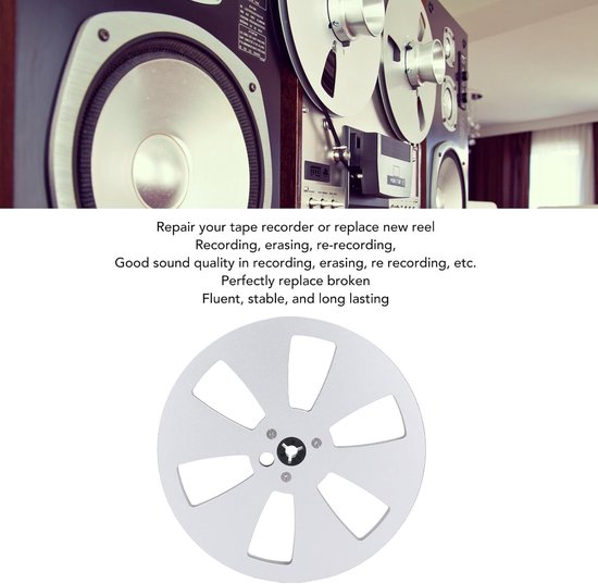 Lege Haspel - Tape Reel - Geluidsopname - Aluminiumlegering Constructie - 7 inch Diameter - Zilver — afbeelding 3