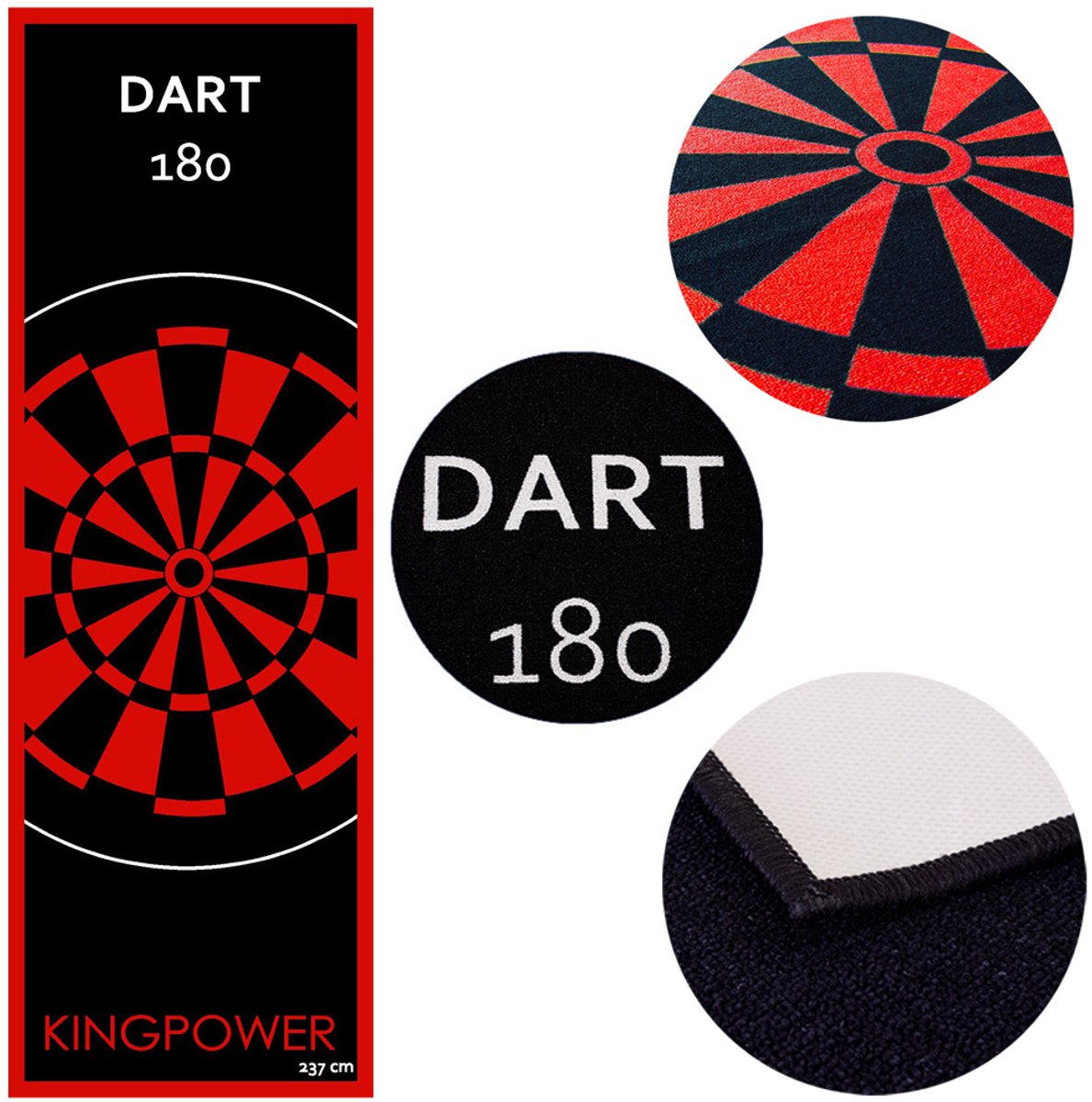 Kingpower Dart Mat Dart Tapijt Toernooimat Afvoerlijn Vloerbescherming Accessoires Darts Dartbord Dartbord 2 maten 237cm en 290cm verschillende designs
